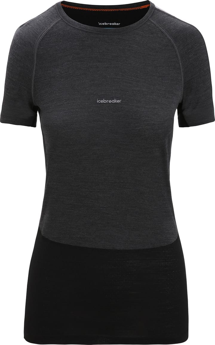 Icebreaker Women's 125 Zoneknit™ Short Sleeve Crewe JET HTHR/BLK/METRO H/CB Icebreaker