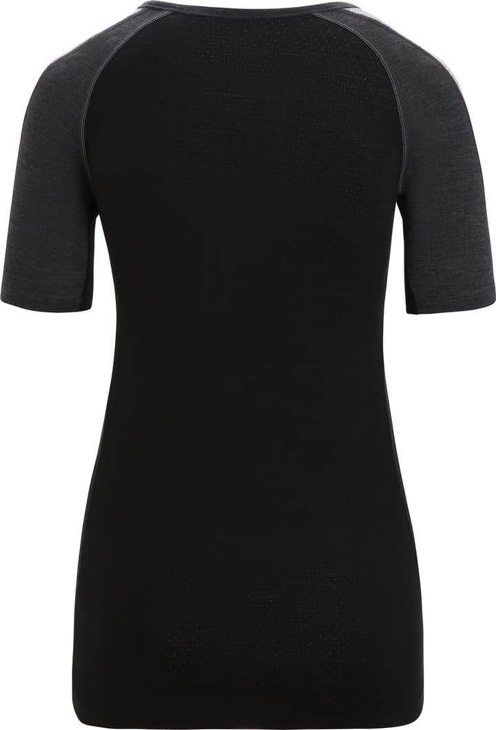 Icebreaker Women's 125 Zoneknit™ Short Sleeve Crewe JET HTHR/BLK/METRO H/CB Icebreaker