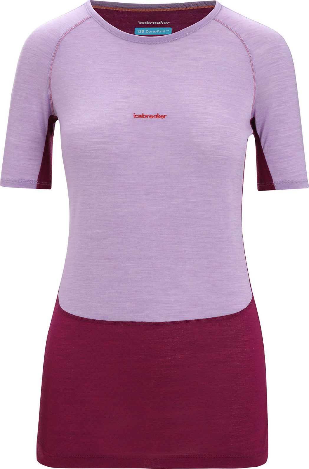 Icebreaker Women's 125 Zoneknit™ Short Sleeve Crewe PURPLE GAZE/GO BERRY/CB