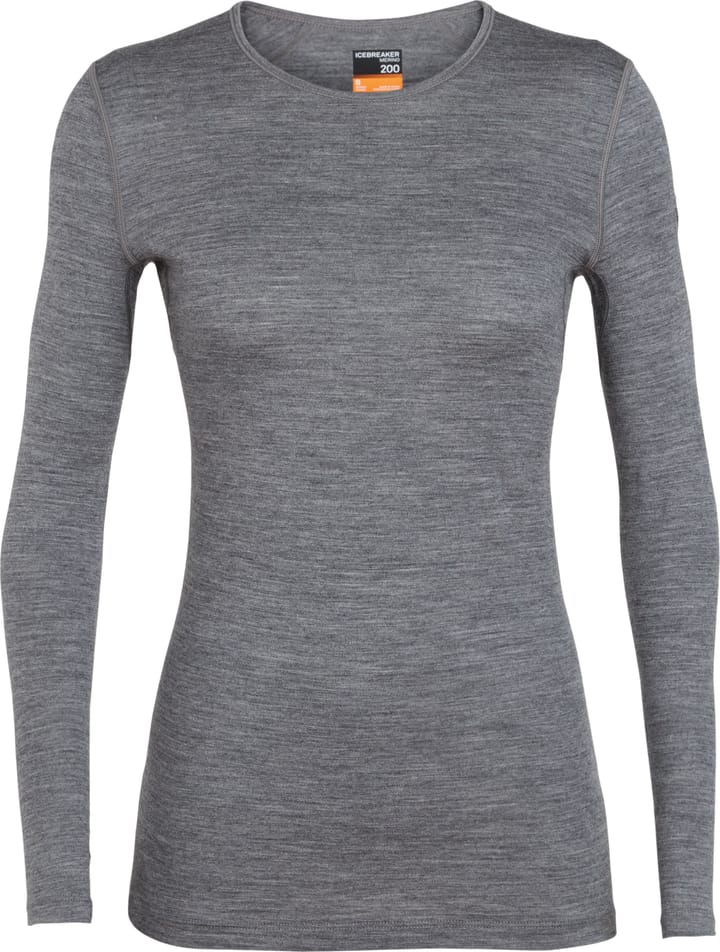 Icebreaker Women's 200 Oasis Long Sleeve Crewe Gritstone Heather Icebreaker