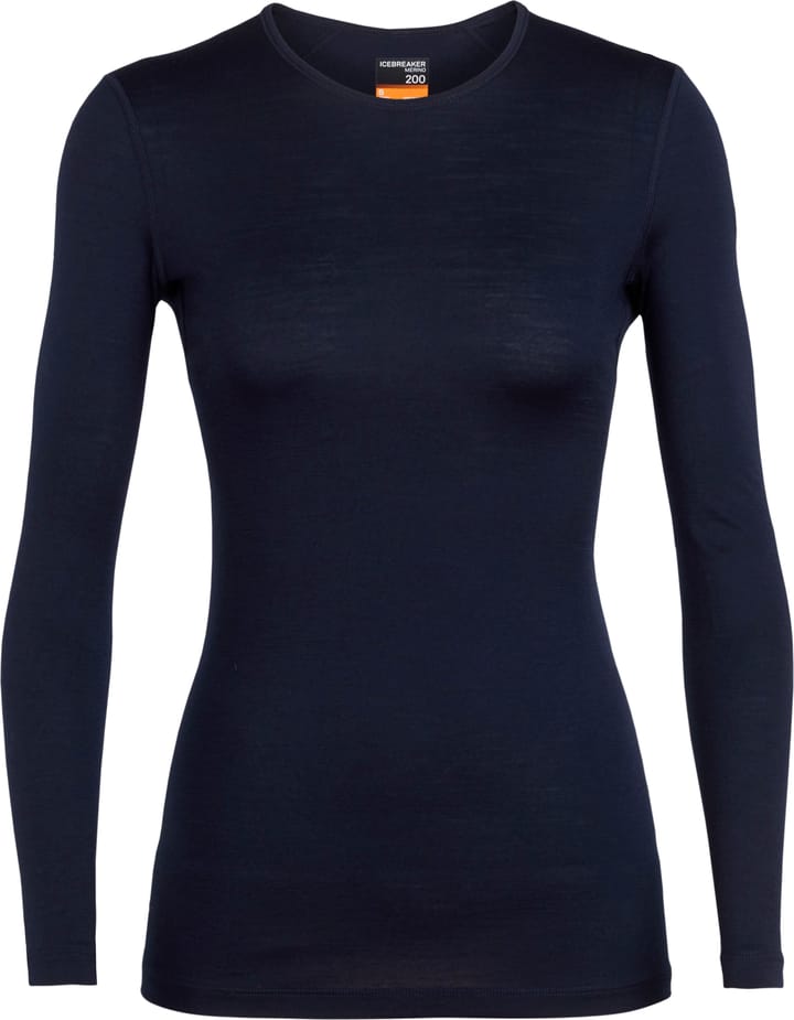 Icebreaker Women's 200 Oasis Long Sleeve Crewe Midnight Navy Icebreaker