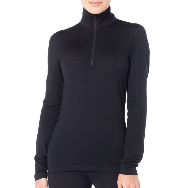 Icebreaker Women's 200 Oasis Longsleeve Half Zip Black Icebreaker