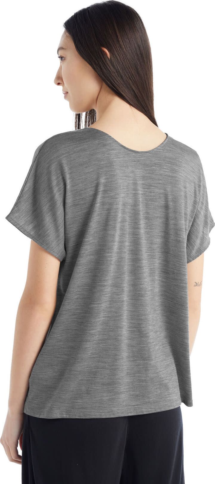 Icebreaker Women's Drayden Reversible Short Sleeve Top Metro Heather Icebreaker Icebreaker Women's Drayden Reversible Short Sleeve Top Metro Heather Icebreaker
