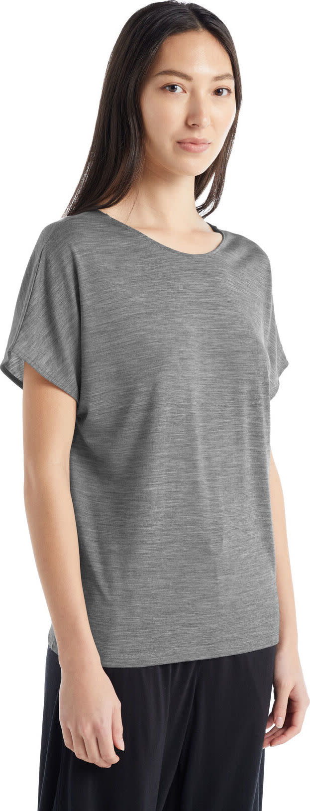 Icebreaker Women's Drayden Reversible Short Sleeve Top Metro Heather Icebreaker Icebreaker Women's Drayden Reversible Short Sleeve Top Metro Heather Icebreaker