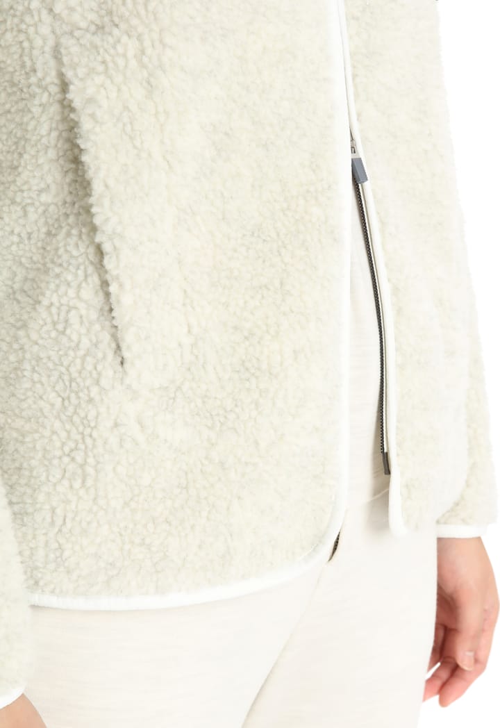 Icebreaker Women's Realfleece Sherpa Long Sleeve Zip Ecru Heather/Snow Icebreaker