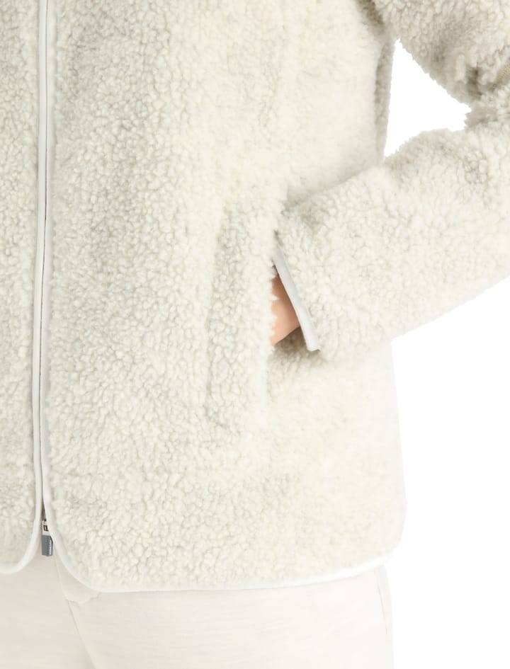 Icebreaker Women's Realfleece Sherpa Long Sleeve Zip Ecru Heather/Snow Icebreaker
