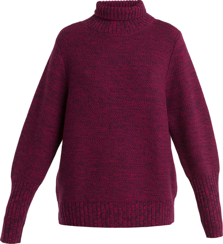 Icebreaker Women's Seevista Funnel Neck Sweater Nightshade/Electron Pink Icebreaker