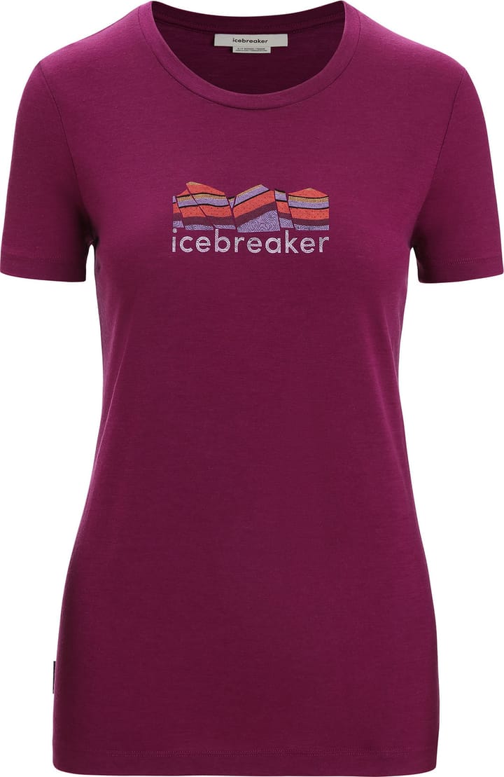 Women's Tech Lite II Short Sleeve Tee Mountain Geology GO BERRY Icebreaker