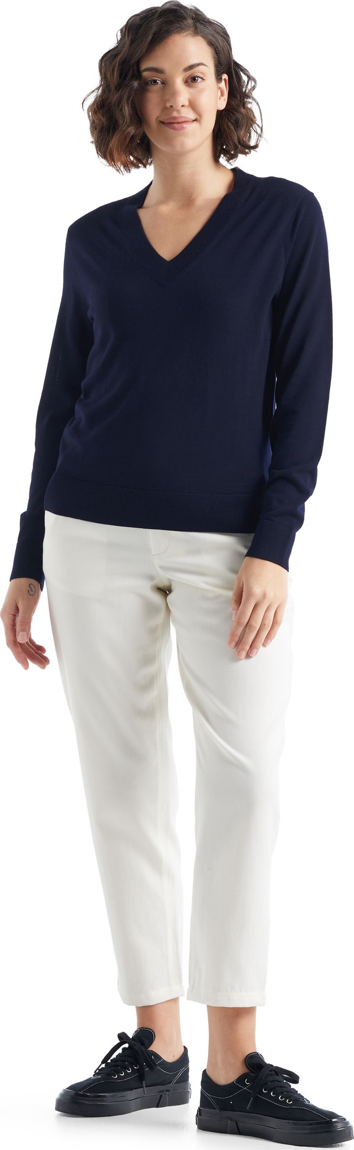 Women's Wilcox Long Sleeve Sweater MIDNIGHT NAVY Icebreaker