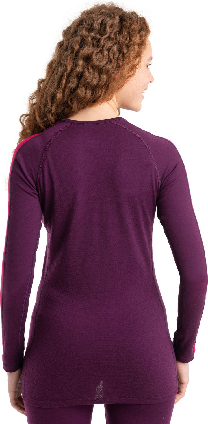 Women's Zoneknit 200 Long Sleeve Crewe Nightshade/Electronpnk/Cb Icebreaker