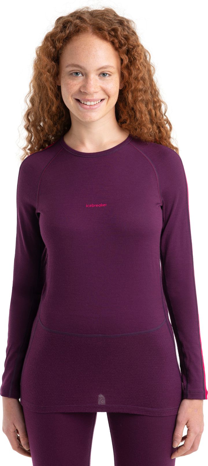 Women's Zoneknit 200 Long Sleeve Crewe Nightshade/Electronpnk/Cb Icebreaker