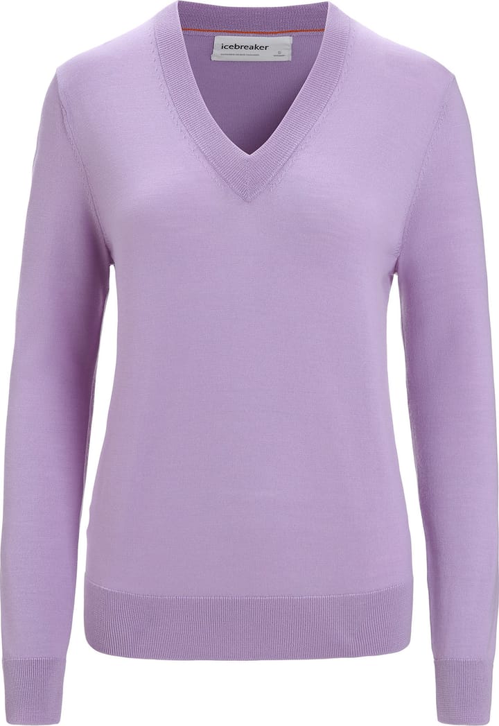 Women's Wilcox Long Sleeve V Sweater PURPLE GAZE Icebreaker