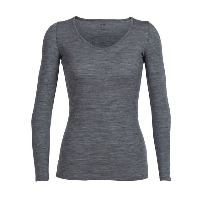 Icebreaker Womens Siren Longsleeve Sweetheart Gritstone Hthr Icebreaker