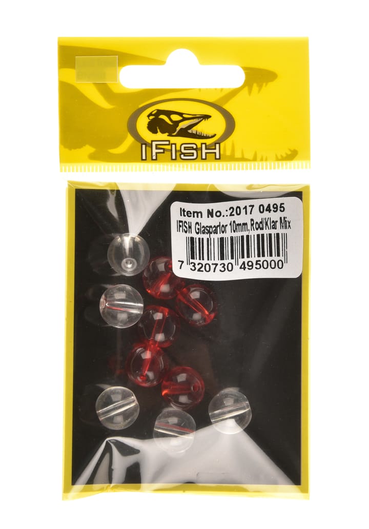 iFish Glaspärlor 8mm, Röd/Klar Mix iFish iFish Glaspärlor 8mm, Röd/Klar Mix iFish