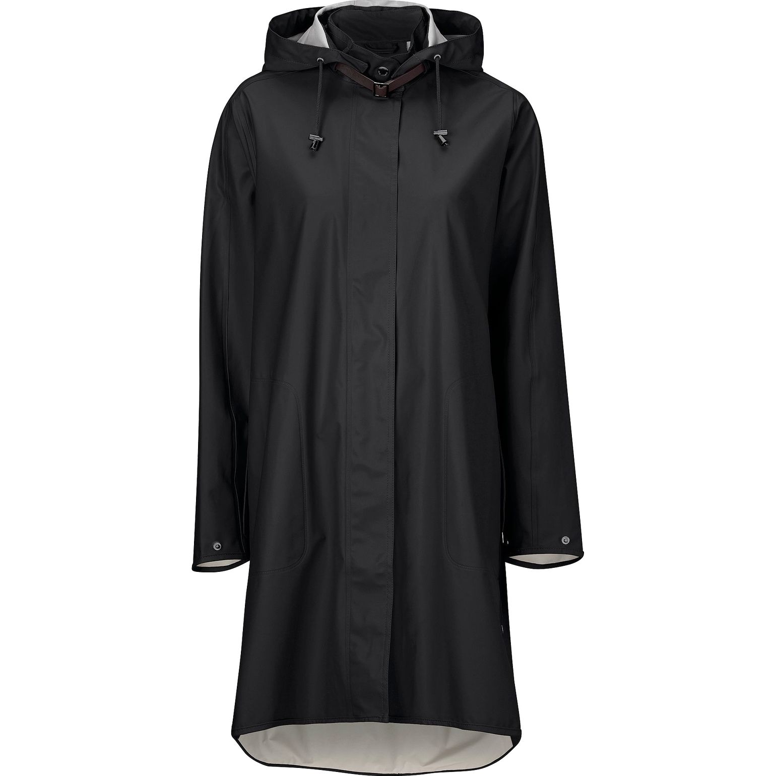 Women's Raincoat Detachable Hood Black