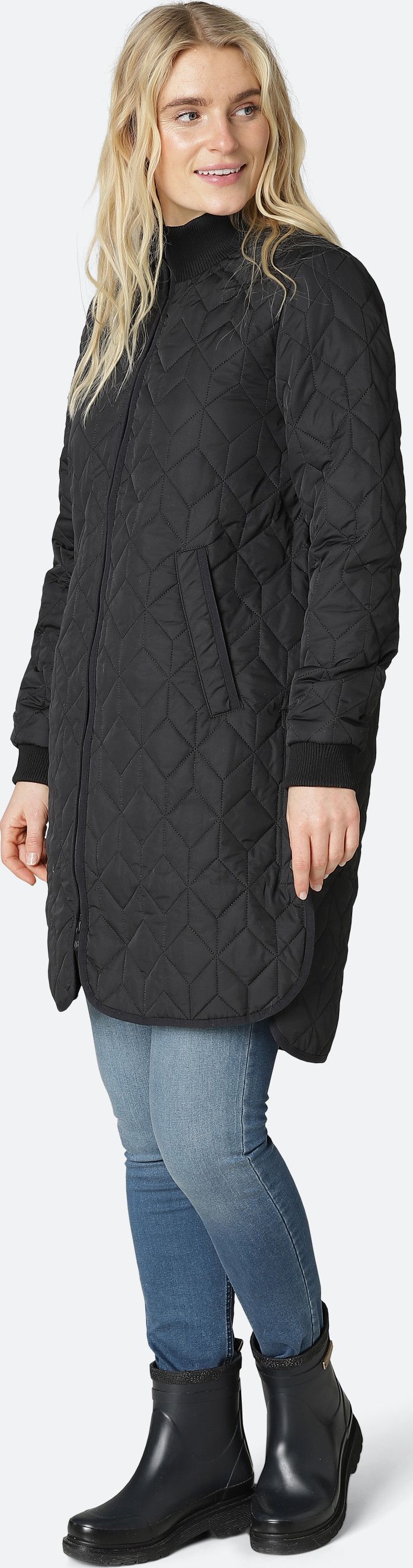 Women's Padded Quilt Coat Black Ilse Jacobsen
