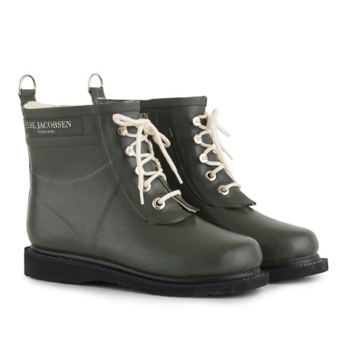 Ilse Jacobsen Women's Short Laced Rubberboot Army Ilse Jacobsen Ilse Jacobsen Women's Short Laced Rubberboot Army Ilse Jacobsen