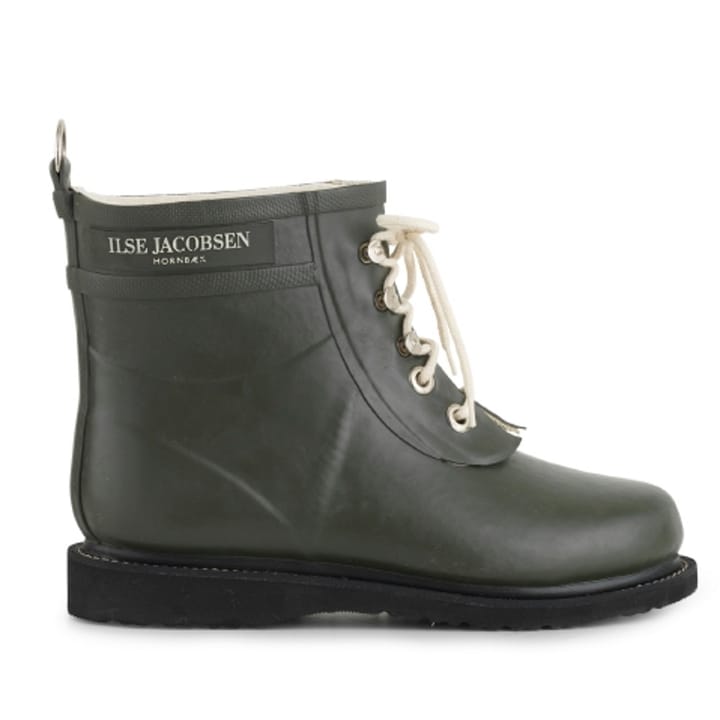 Ilse Jacobsen Women's Short Laced Rubberboot Army Ilse Jacobsen