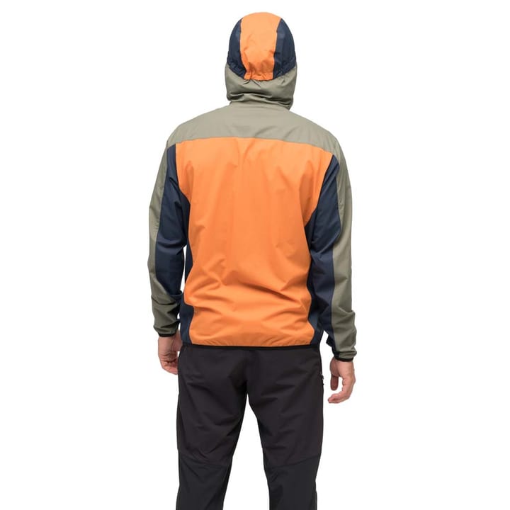 Bergans Men's Vaagaa Windbreaker Jacket  Faded Orange/Green Mud/Navy Blue Bergans