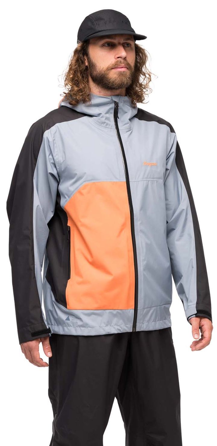 Bergans Men's Vaagaa Light 3L Shell Jacket Husky Blue/Black/Faded Orange Bergans