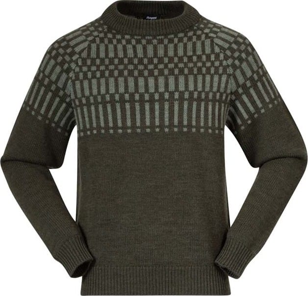 Bergans Men's Nordmarka Merino Jumper Dark Green Mud/Light Green Mud Bergans Bergans Men's Nordmarka Merino Jumper Dark Green Mud/Light Green Mud Bergans