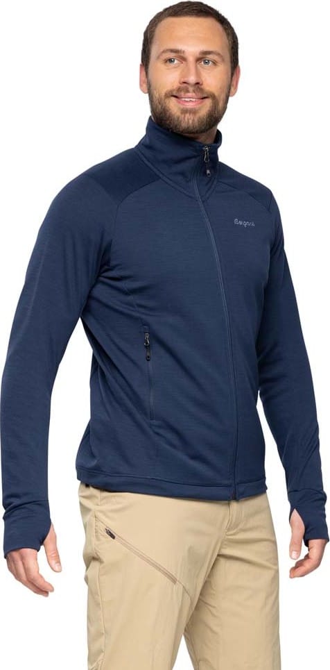 Bergans Men's Rabot Merino Tech Midlayer Jacket Navy Blue Bergans