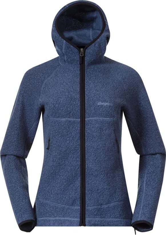 Bergans Women's Vaagaa Merino Terry Midlayer Hoodie Granite Blue Bergans