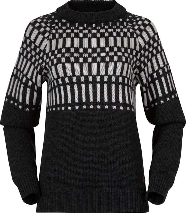 Bergans Women's Nordmarka Merino Jumper Dark Shadow Grey/Vanilla White