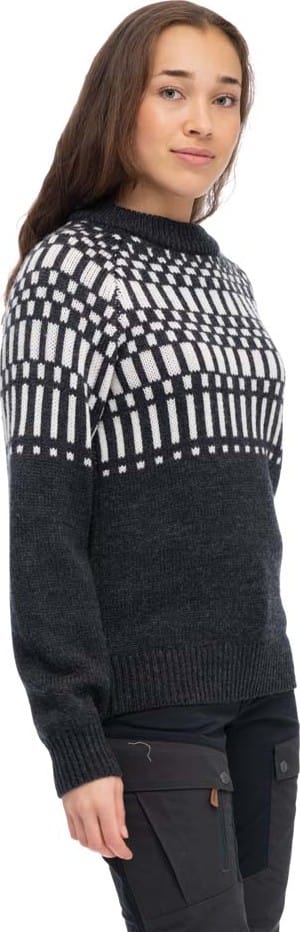 Bergans Women's Nordmarka Merino Jumper Dark Shadow Grey/Vanilla White Bergans