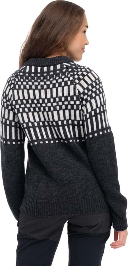 Bergans Women's Nordmarka Merino Jumper Dark Shadow Grey/Vanilla White Bergans