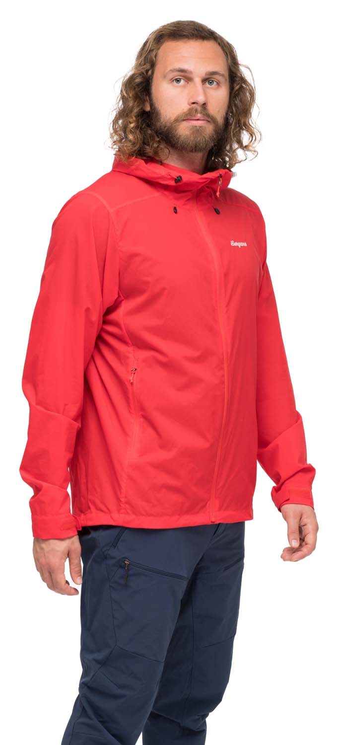 Bergans Men's Rabot Windbreaker Jacket Fire Red Bergans Bergans Men's Rabot Windbreaker Jacket Fire Red Bergans