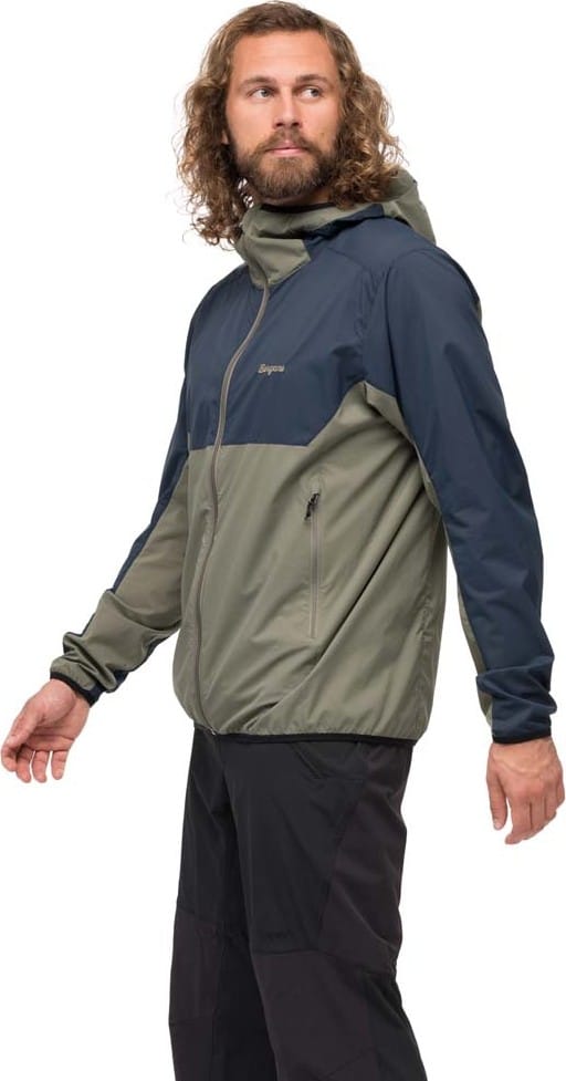 Bergans Men's Vaagaa Windbreaker Jacket  Green Mud/Navy Blue Bergans