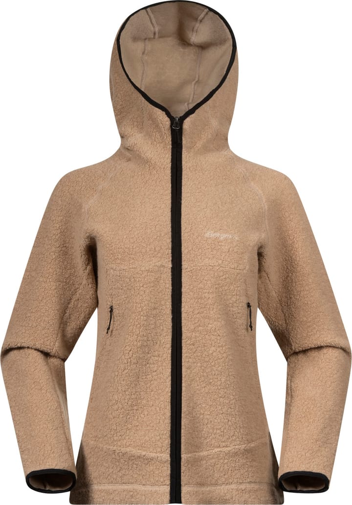 Bergans Women's Vaagaa Merino Terry Midlayer Hoodie Sandstone Bergans