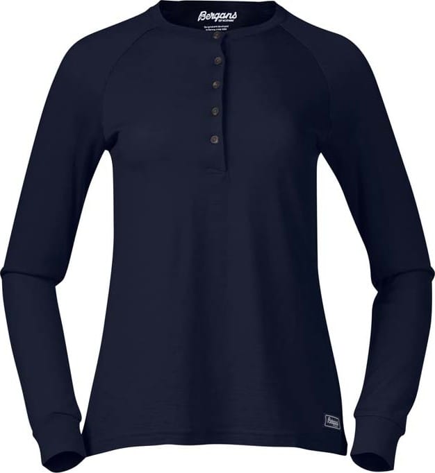 Bergans Women's Lysebu Wool Henley Navy Blue Bergans