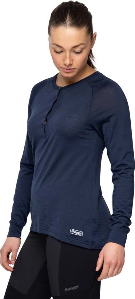 Bergans Women's Lysebu Wool Henley Navy Blue
