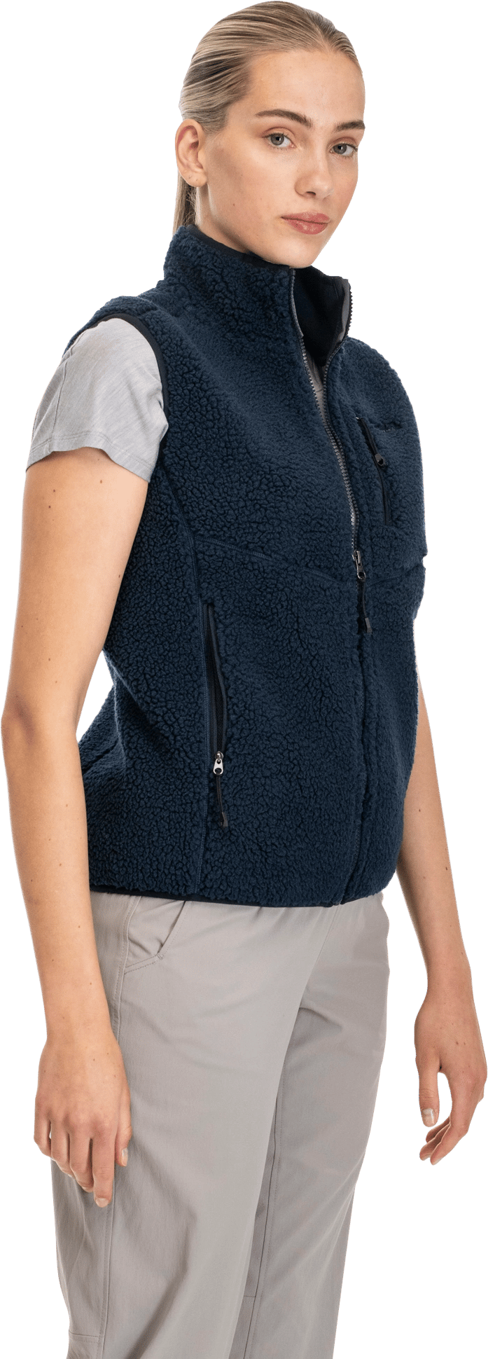 Bergans Women's Lunnan Pile Fleece Vest Navy Blue Bergans