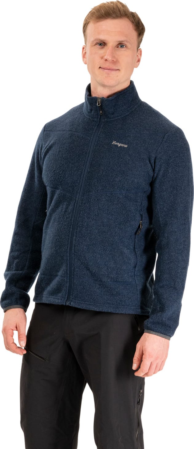 Bergans Men's Rabot Merino Fleece Midlayer Jacket Navy Blue Bergans Bergans Men's Rabot Merino Fleece Midlayer Jacket Navy Blue Bergans