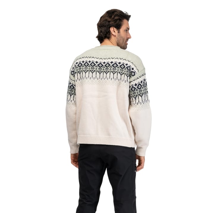 Bergans Men´s Steiro Knitted Wool Jumper Creme/light Green Mud/dark Navy Bergans