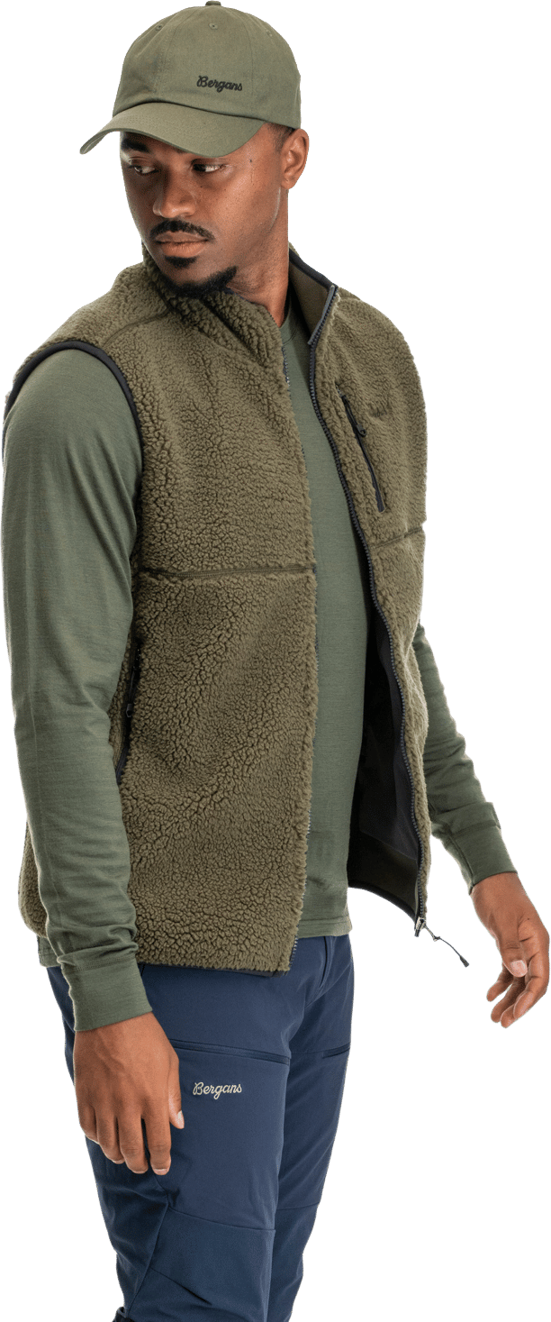 Bergans Men's Lunnan Pile Fleece Vest Pine Forest Bergans