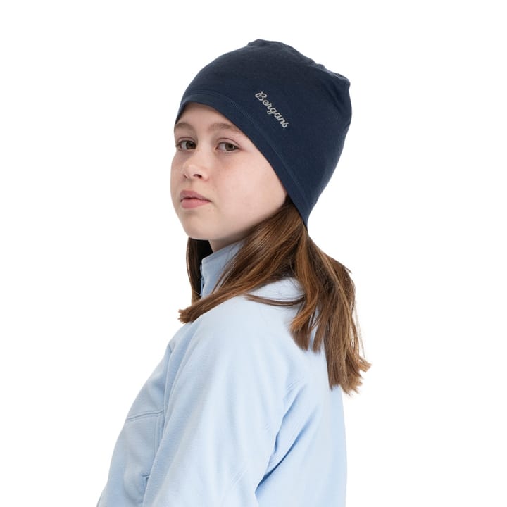 Bergans Juniors' Wool Beanie Navy Blue/solid Grey Bergans