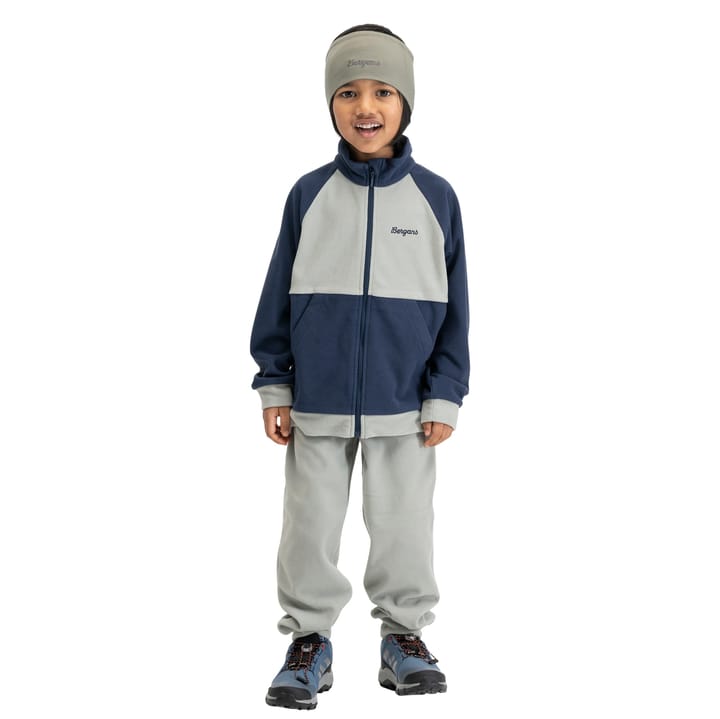 Bergans Kid´s Lilletind Fleece Set  Light Green Mud/navy Blue Bergans