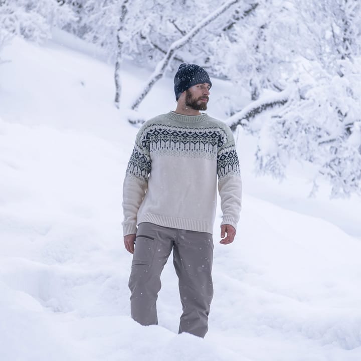 Bergans Men´s Steiro Knitted Wool Jumper Creme/light Green Mud/dark Navy Bergans