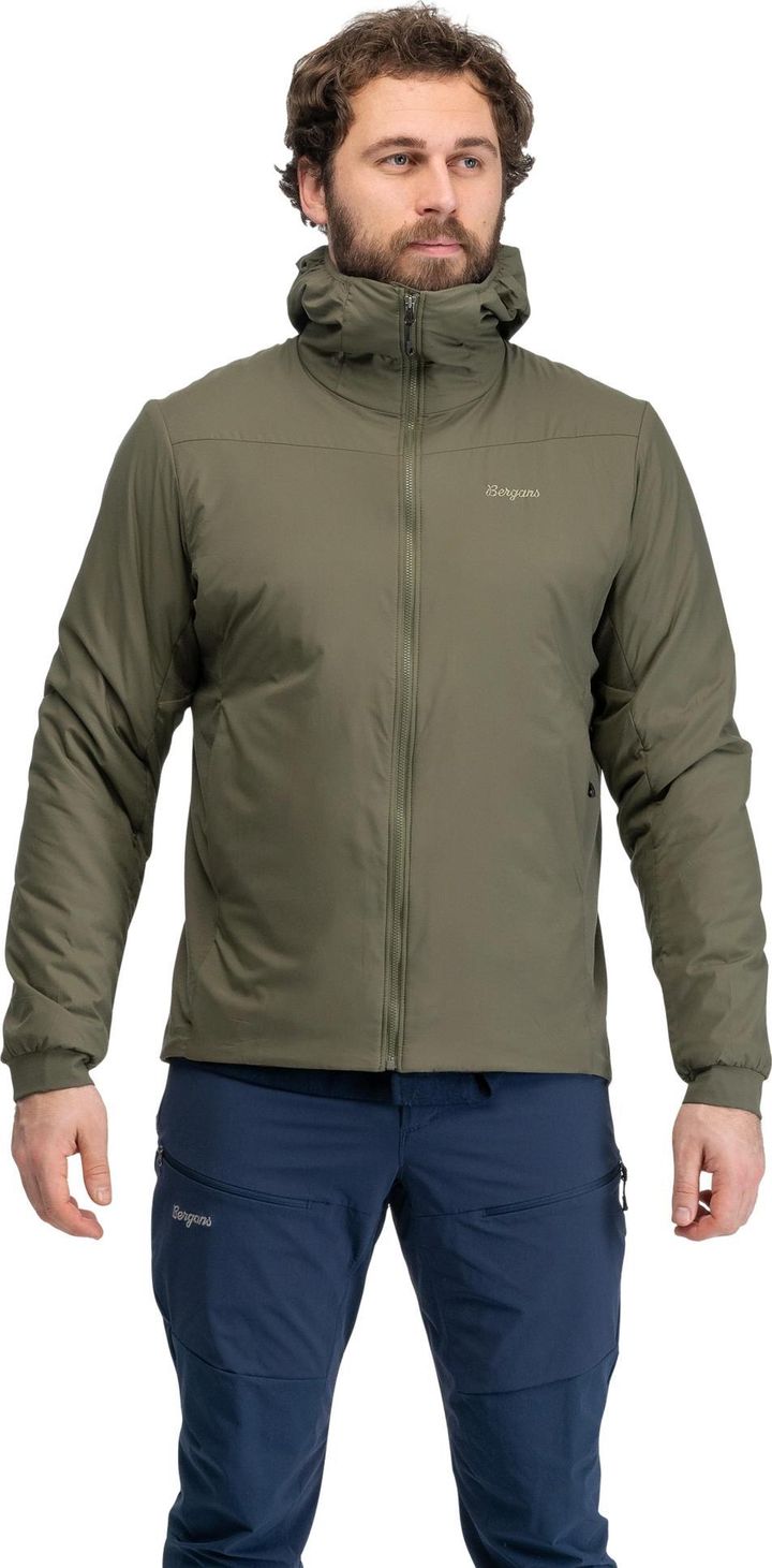 Bergans Men's Holo Insulated Hood Jacket Dark Green Mud Bergans