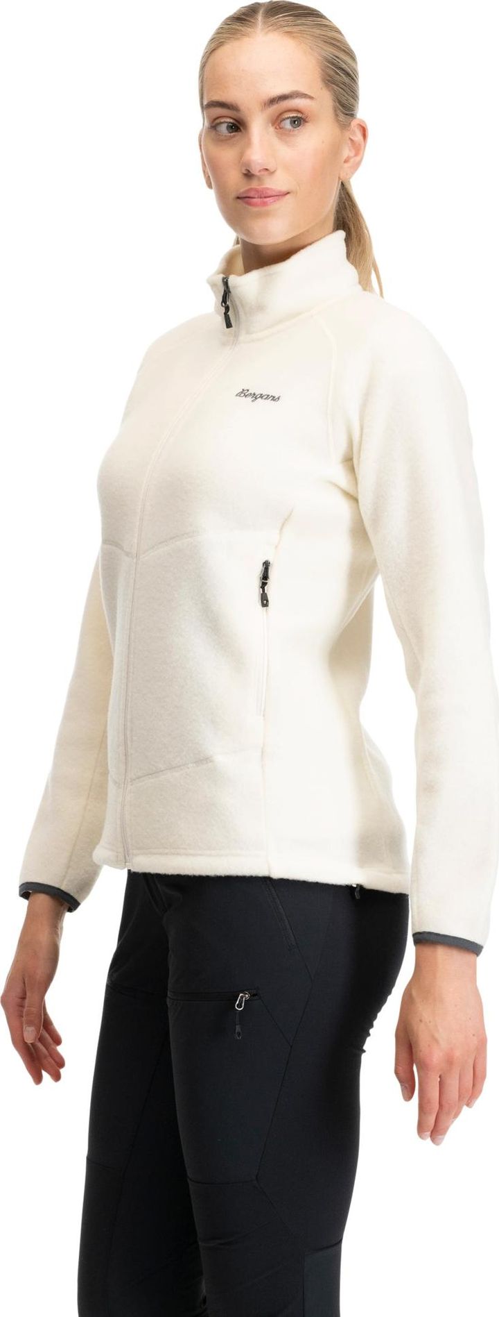 Bergans Women's Rabot Merino Fleece Midlayer Jacket Vanilla White Bergans
