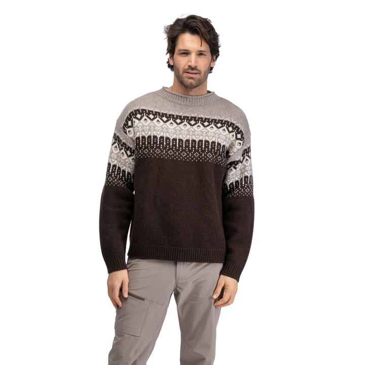 Bergans Men´s Steiro Knitted Wool Jumper Dark Chocolate/rock Taupe/creme Bergans