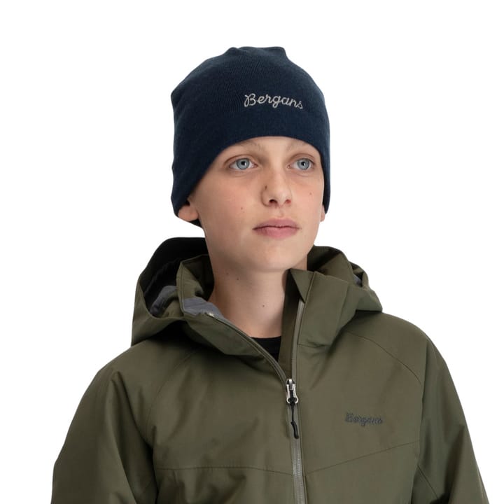 Bergans Junior´s Storetind Fleece Lined Wool Beanie  Navy Blue Bergans