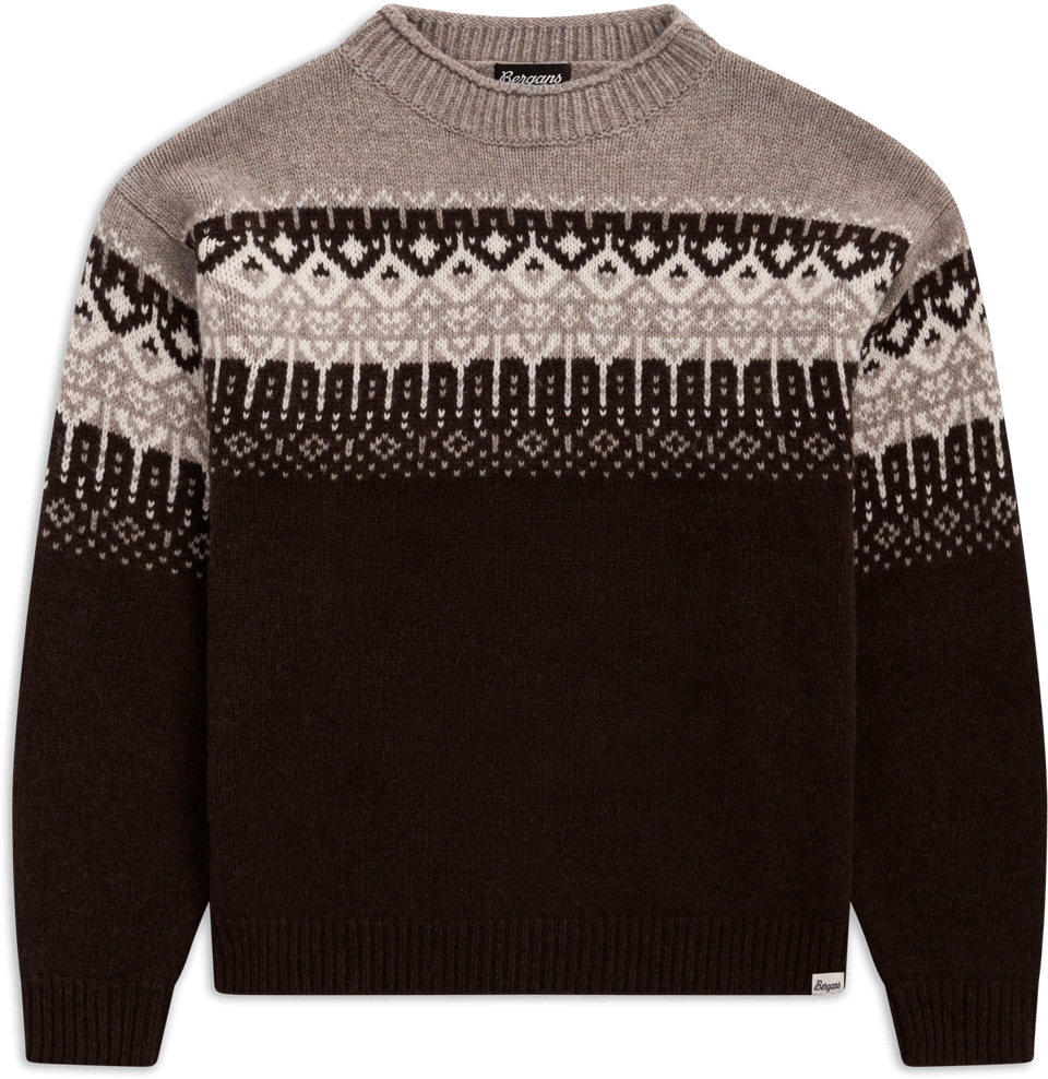 Men´s Steiro Knitted Wool Jumper Creme/light Green Mud/dark Navy