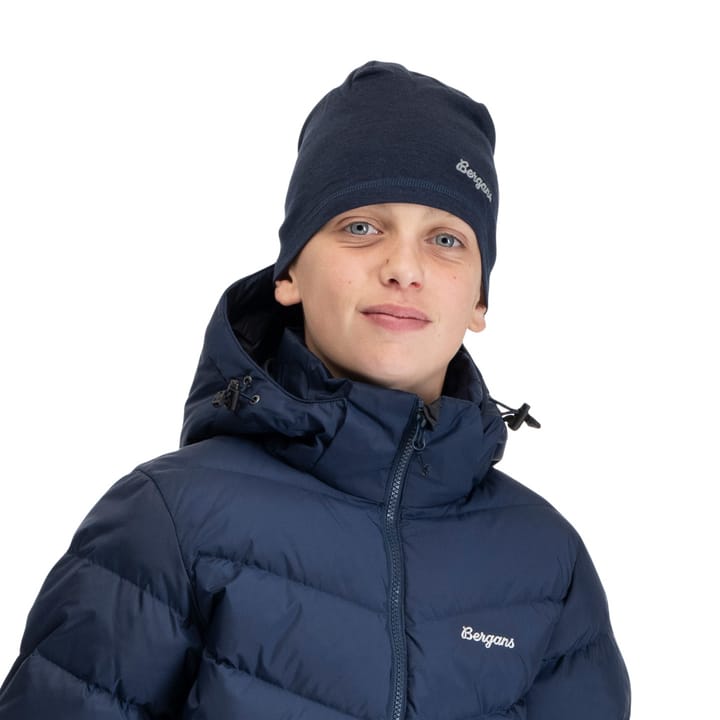Bergans Juniors' Wool Beanie Navy Blue/solid Grey Bergans