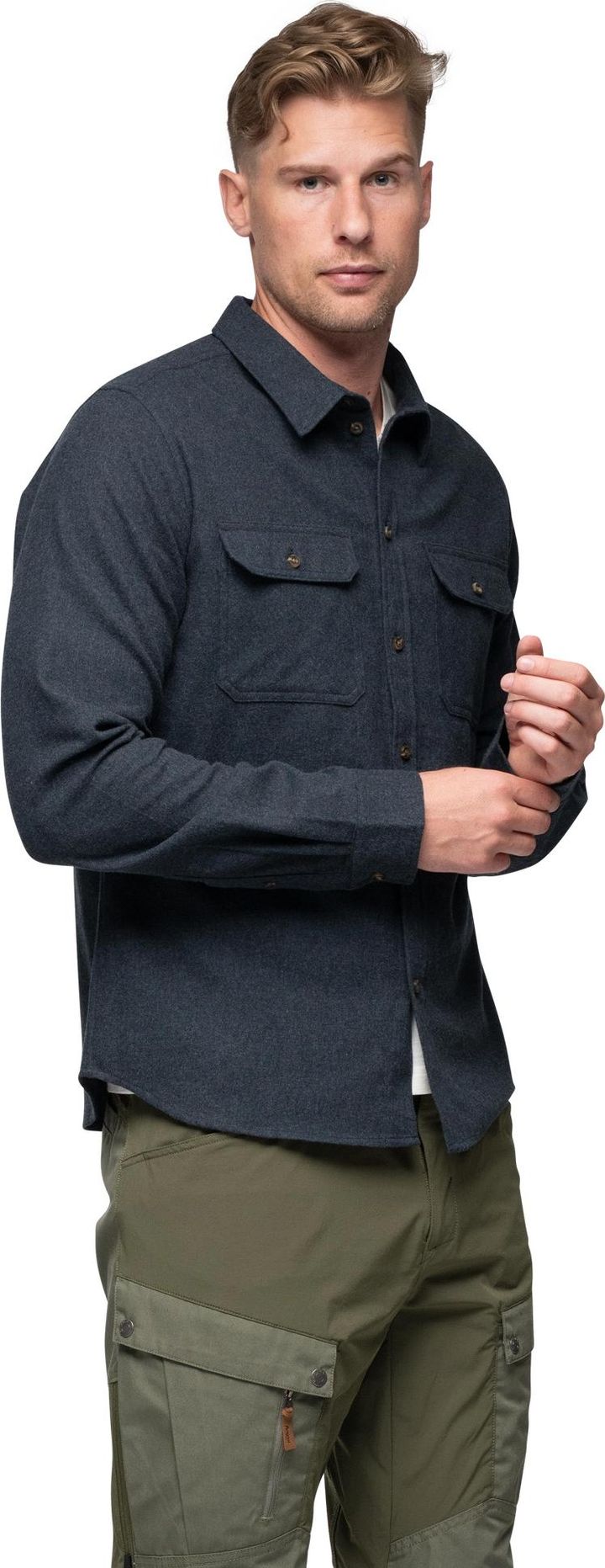 Bergans Men's Nordmarka Flannel Shirt Navy Blue Bergans