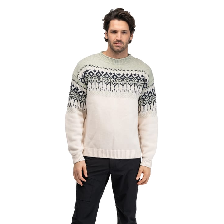 Bergans Men´s Steiro Knitted Wool Jumper Creme/light Green Mud/dark Navy Bergans